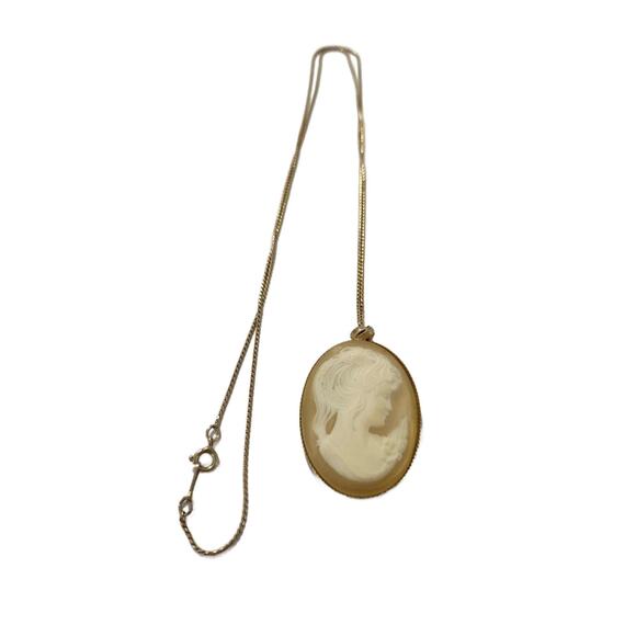 Vintage Cameo Necklace by Sarah Coventry, Lasting Impressions, Victorian Revival - Picture 1 of 10